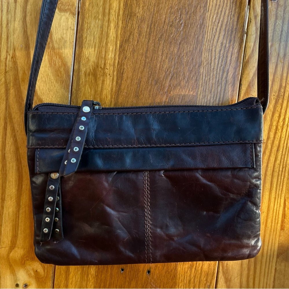 Dark Brown Leather Crossbody Bag